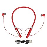Vvikizy Nackenbügel-Ohrhörer, Kabellose 5.2-Kopfhörer mit Magnetischen Ohrhörern, IPX5, Wasserdicht, Stereo-Bass, 8 Stunden Spielzeit, für Sport, Fitnessstudio, Laufen, Wandern (Rot)