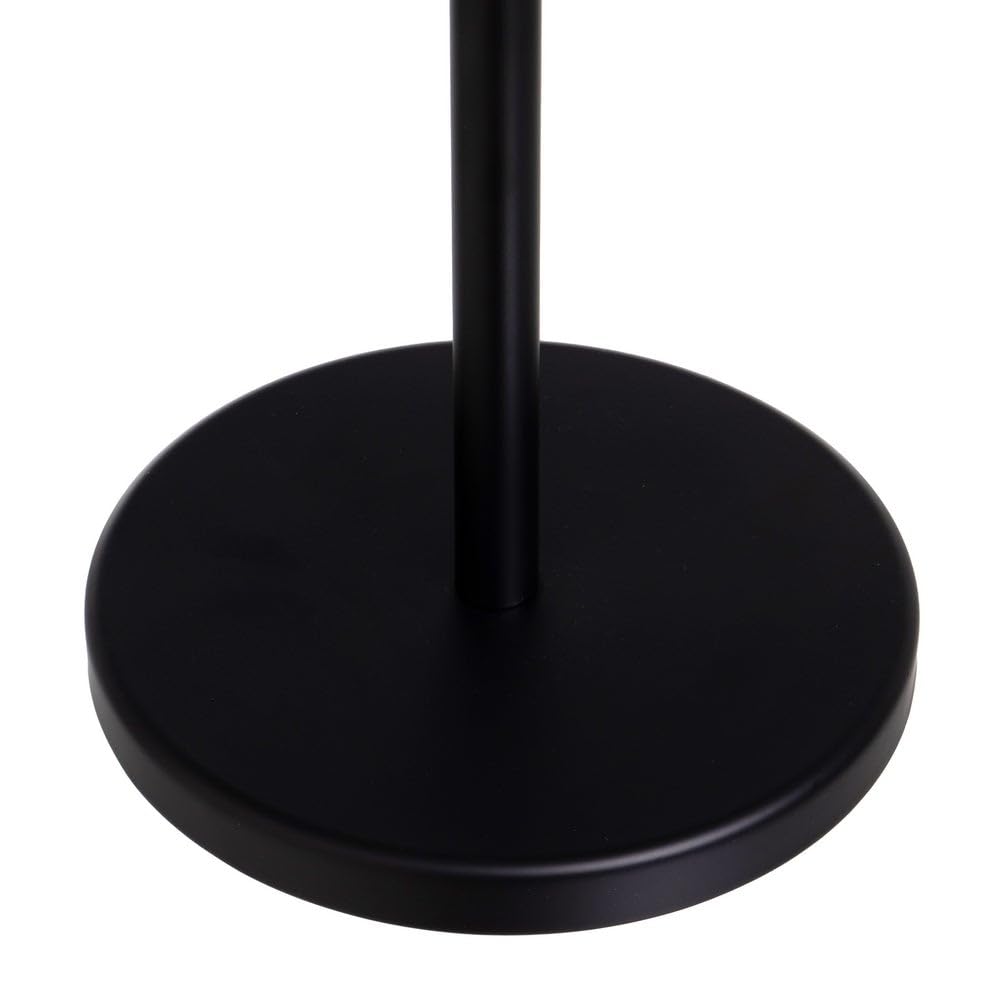 Toallero de pie con 3 Brazos de Metal Negro con Acabado Mate. Diámetro Base: 22 cm. Altura de Cada Brazo: 68 cm, 73 cm y 77 cm. Soporta 10 kg. Requiere Montaje
