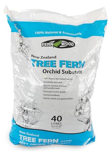 Generic Fern Wood New Zealand Tree Fern Soft Orchid Substrate Organic Potting for Aeration and Longevity (40L) dark