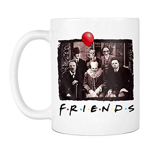 NA Taza de Terror para Halloween, Amantes de Las películas de Terror, Amigos, Familiares, Hombres, Mujeres, Tazas de café de cerámica Que Dicen Blanco, 11 oz