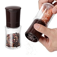 Ensemble Mini Moulins à Sel Et Poivre Noir Et Blanc - Avec Sac Et Entonnoir - Portables Pour Voyage Et Cuisine