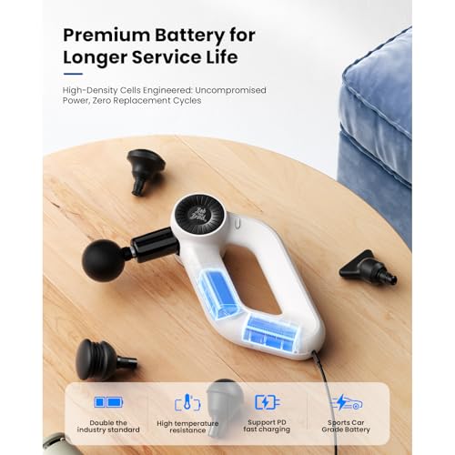 Image of BOB AND BRAD D6 Pro Plus Massage Gun with Heat, 16mm Deep Tissue Percussion, FSA Eligible Professional Muscle Gun for Athletes, HSA Massager with 85lbs Stall Force for Back Pain Relief