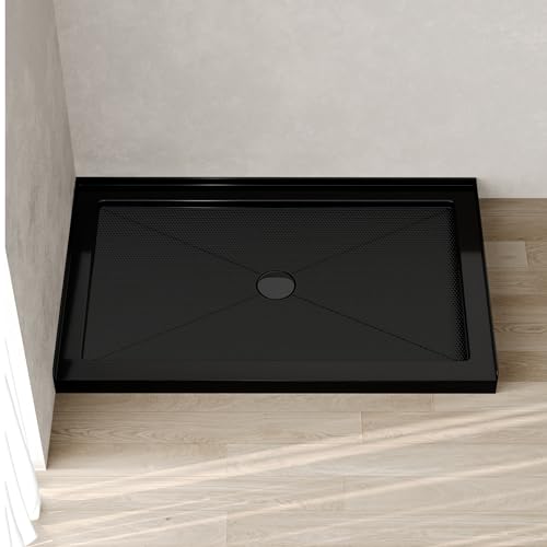 Image of DeerValley 48 inchL X 30 inchW Center Drain Shower Base in Black