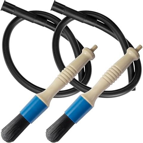 DECOHS 2 Pcs Parts Washer Brush with 31 Inch Hose- Wear Resistant Parts Cleaning Brush- Parts Cleaner Flow Through Replacement Brush for Parts Washing Cleaning Cover