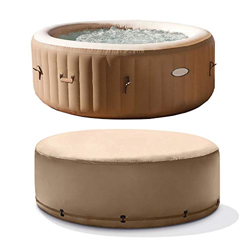 MRT SUPPLY Aufblasbarer Whirlpool für 4 Personen, Hellbraun