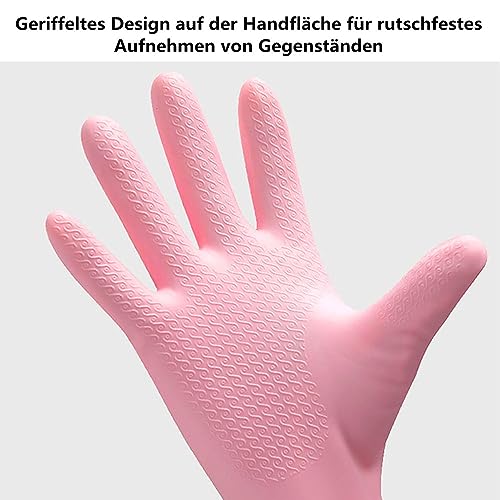 LATRAT 3 works Kitchen Gloves Non-Slip Long Rubber Gloves for Kitchen Dishwashing Household Laundry Cleaning Cleaning - Image 3