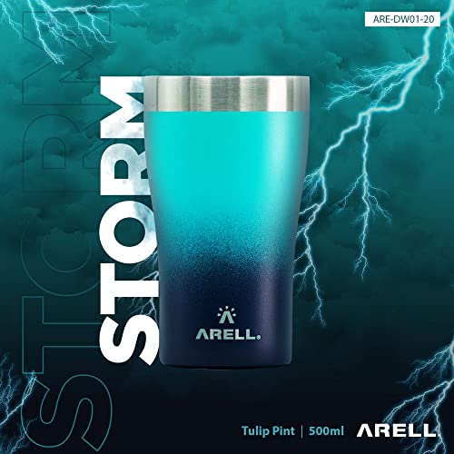 COPO TÉRMICO DE CERVEJA ARELL COM ISOLAMENTO VÁCUO TULIP 500ML STORM