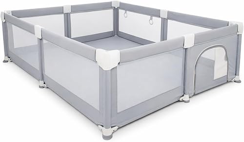 AL-BABYSAFE Children’s Playpen 180×200 – Foldable Safety Fence for Toddlers, Indoor & Outdoor Use