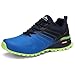 DANNTO Herren Laufschuhe Luftkissen Sneaker Sportschuhe Outdoor Running Leichtgewichts Turnschuhe Freizeit Atmungsaktive Schuhe Für Frühling Sommer（Blau-A,44