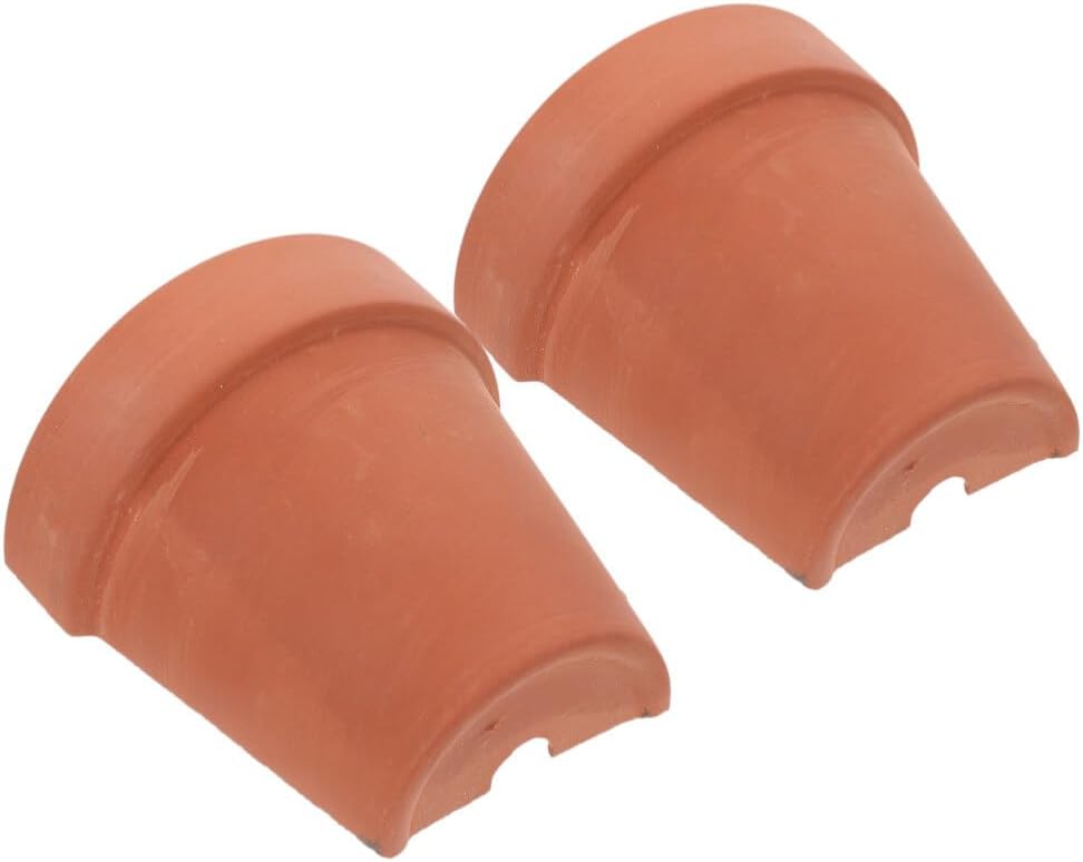 FOMIYES 2pcs Reptile Hiding Cave Pottery Clay Terrarium Hideout Turtles Basking Platform Reptile Shelter Pot Critter Cavern Log Hideaway for Aquarium Accessories