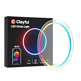 Smart RGBICW LED Circle Neon Sign– 16 Million DIY Colors RGB LED Mood Wall Sign with Bluetooth App & Inline Control, Gradient & Music Sync Modes, USB Powered Aesthetic Decor for Bedroom, Dorm