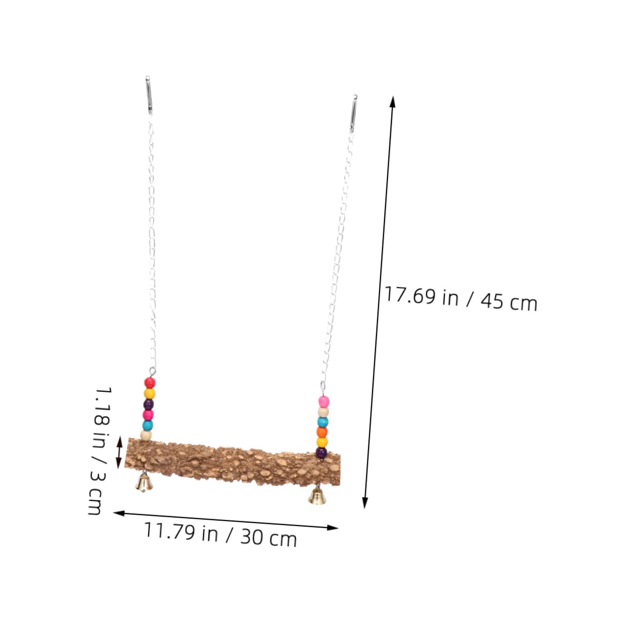 VANZACK 4pezzi Giocattoli Oscillanti Legno Per Uccelli Trespolo Per Pappagalli e Polli Attività Divertente e Comoda Per Riposo e Gioco Accessorio Naturale Per Benessere Degli Uccelli
