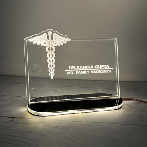 3D Illusion Lamp for Doctor | Customized Gift for Doctor | 3D Illusion Lamp Gift For Couples | Warmwhite Acrylic Night lamp Perfect for Doctors, Office Desk, Advocate (Doctor)