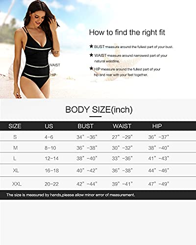 Ki Laphee One Piece Swimsuits For Women Tummy Control Bathing Suits Sexy Criss Cross Back Swimwear Black- M #TOP4