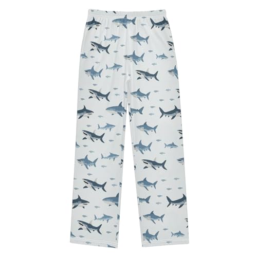 Boys' Pants Ocean Small Sharks Blue Long Bottoms Jogger Pants Elastic Waist Trousers with Pockets S-XL