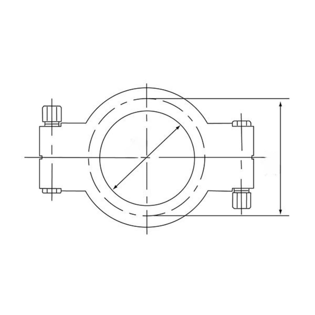 Tri-Clamp for uso sanitario de alta presión, abrazadera atornillada de acero inoxidable 304 con tuercas de latón(4.5")
