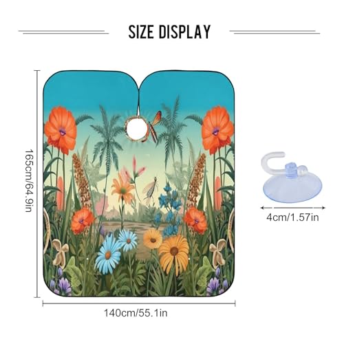 Capa profesional impermeable para cortar cabello Flower Sea con cierre ajustable de broche para barbería y peluquería miniatura 3