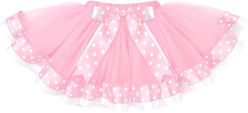 Miniatura 3 de IDOPIP Conjunto de cumpleaños para niña de 3 años, camisa con lunares, falda de tutú, diadema con orejas de ratón para princesa, accesorio