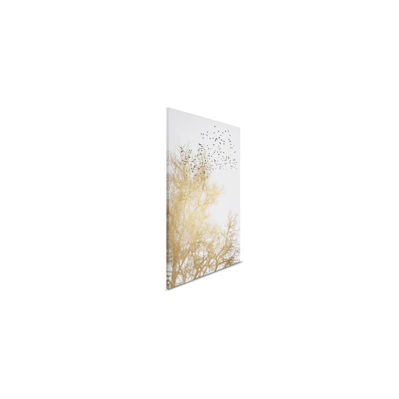 A.S. Création DD131768 obraz na płótnie korona drzewa białe złoto - obraz ścienny w kolorze kremowym, złotym - 40 x 60 cm - DD131768