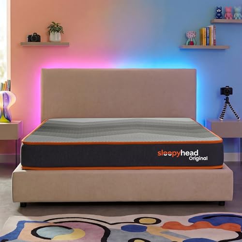 Image of Sleepyhead Original Designed by Duroflex - 3 Layered BodyIQ Orthopedic Memory Foam Mattress | Zero Partner Disturbance | Medium Firm | 10 Years Warranty | 5 Inch Single Size Bed Mattress (72x35x5)