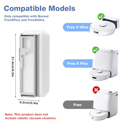 Image of HASTHIP 4Pcs Dust Bags for Narwal Freo X Plus / K1, Replenishment Kit Replacement Parts Replacement High-Capacity Durable Leak-Proof Vacuum Dust Bags for Narwal Robot Vacuum Cleaner, 62x97x216mm