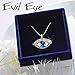 Richapex Evil Eye Necklace Blue Crystal Pendant Silver Jewelry Protection Amulet Cubic Zirconia Ojo Turco Collar