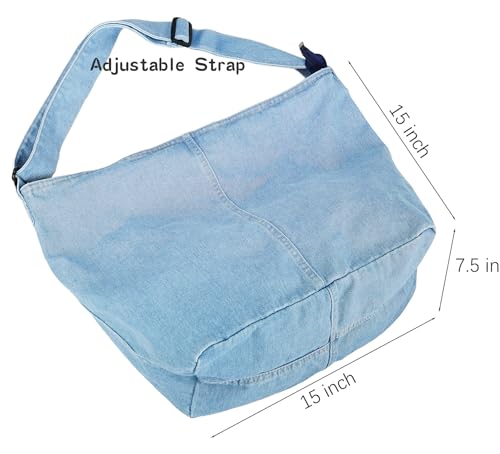 Bolso de hombro denim Casual para mujer liviano y clásico miniatura 5