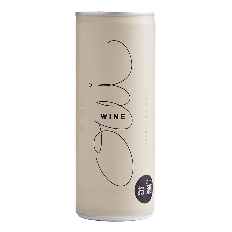 OUI WINE - Vino Blanco Espumoso Lata x 250 ml, Variedad Macabeo, Vino Español con Gran Sabor, Extra Seco, Vino en Lata, Ideal para Cualquier Comida, 11.9% Vol. Alcohol