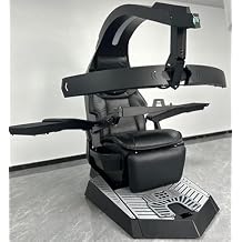 Gaming Chair Zero-Gravity Seat Cockpit Computer Workstation, Genuine Leather Seat with Memory Foam Massage Function, Supports 3 Monitors
