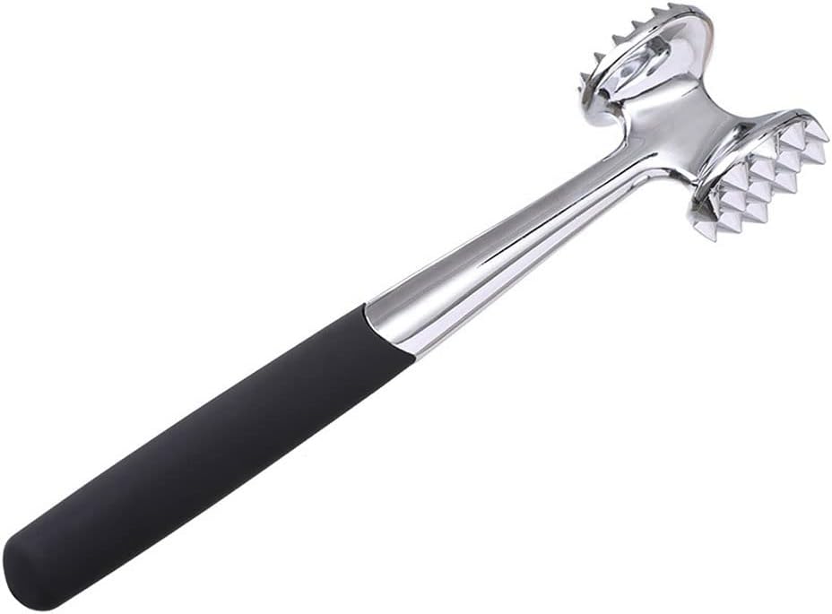 Meat Mallet Meat Tools Meat Break Tenderizer Hammer Meat Pestle Aluminium Metal Mallet for 2 Sides Meat Beating Make Beef Steak Softer