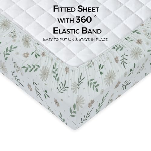 Image of Dreamology Mini Crib Sheets Girls,Boys,100% Cotton Muslin Crib Sheet,1Pack | Soft and Breathable Baby Muslin Crib Sheet Fitted,Pack n Play Sheets,Crib Sheet,24x38 Mini Crib Sheets | Flowers