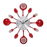 Horloge murale décorative : fabriquée avec des matériaux robustes et de haute qualité, elle est sûre et pratique pour lire l'heure. idéale pour la cuisine