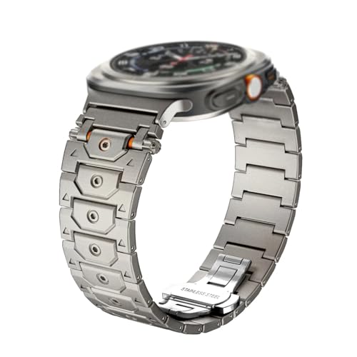 [dayeer] Galaxy Watch Ultra 47mm�p�����X�e�����X�X�`�[���X�g���b�v ���^���E�H�b�`�u���X���b�g�A�N�Z�T���[(Titanium)