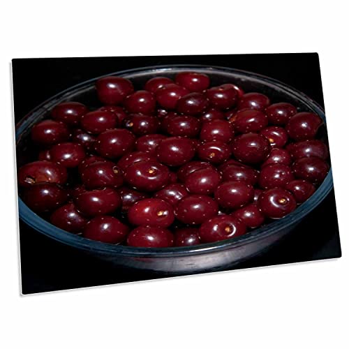 3dRose Glass Bowl of red Cherries Pad para escritorio miniatura 1