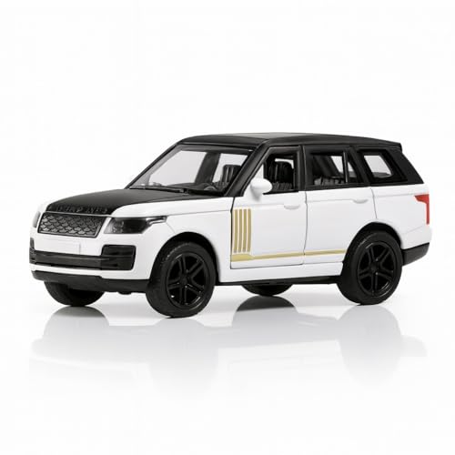 Image of 1:36 Scale Range Rover Toy Car - Die-Cast Alloy Pull-Back SUV Model with Lights & Sound, Openable Doors - Metal Toy Car for Kids, Boys & Collectors (White)