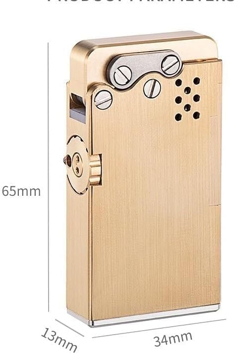 Manual Pure Copper Kerosene Lighter Titanium Alloy Dragon Tongue Kerosene Lighter, Metal Open Flame Lighter, Porous Windproof One-Button Automatic Lgnition Gear Lock Great Collection Value Best Gift(C