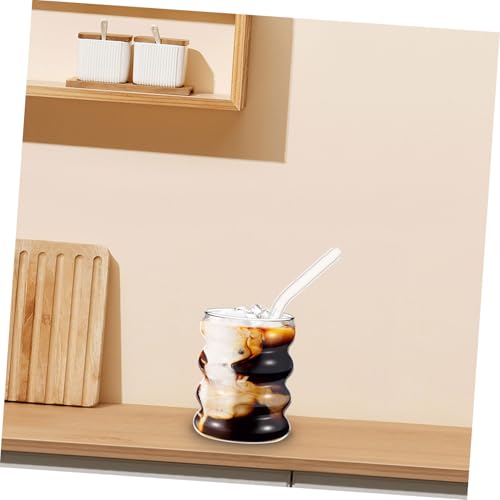 Set de 4 vasos de vidrio con diseño ondulado ribeteado miniatura 6