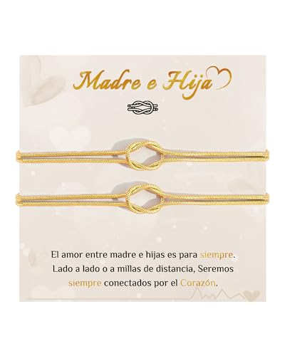 CheersLife 2 Piezas Pulsera Madre Hija, Regalos para Madre e Hija Pulseras