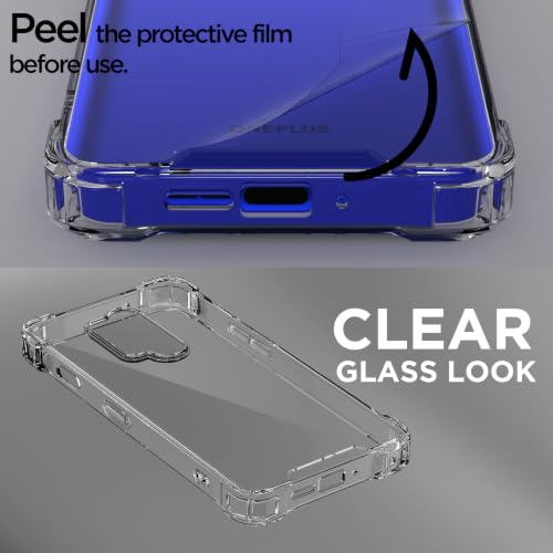Image of Outlouders Back Cover for OnePlus 8 Pro Clear Transparent PC + TPU Bumper Case with Raised Edges for Shockproof Protection (Transparent)