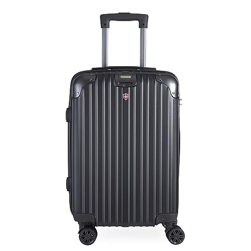 Mala de Bordo em ABS Swiss Go Suiça para Viagem Cadeado Integrado Rodas 360º Grafite