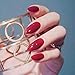 Produktbild Handcess 24Pcs Bunte Full Cover Medium Matte Stiletto Form Sharp False Gel Nägel Art Tips Sets (Rot)