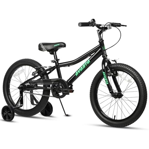 AVASTA 18 inch Kids Bike for 5 6 7 8 Years Old Little Kids Boys Girls with Dual Handbrakes & Kickstand Adjustable Seat Color Black Cover