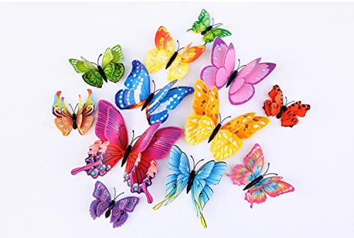 Image of JAAMSO ROYALS Multi 3D Magnet Butterfly Stickers for Wall, Decoration Items, Stickers, Wall-Decor, Butterflies for Walls Decoration (Set of 12)