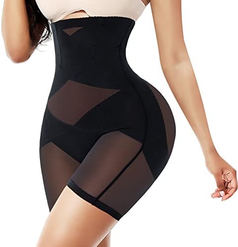 QACIVIQ Tummy Control Shapewear Panties for Women High Waist Trainer Butt Lifter Seamless Body Shaper Slip Shorts Underwear Black