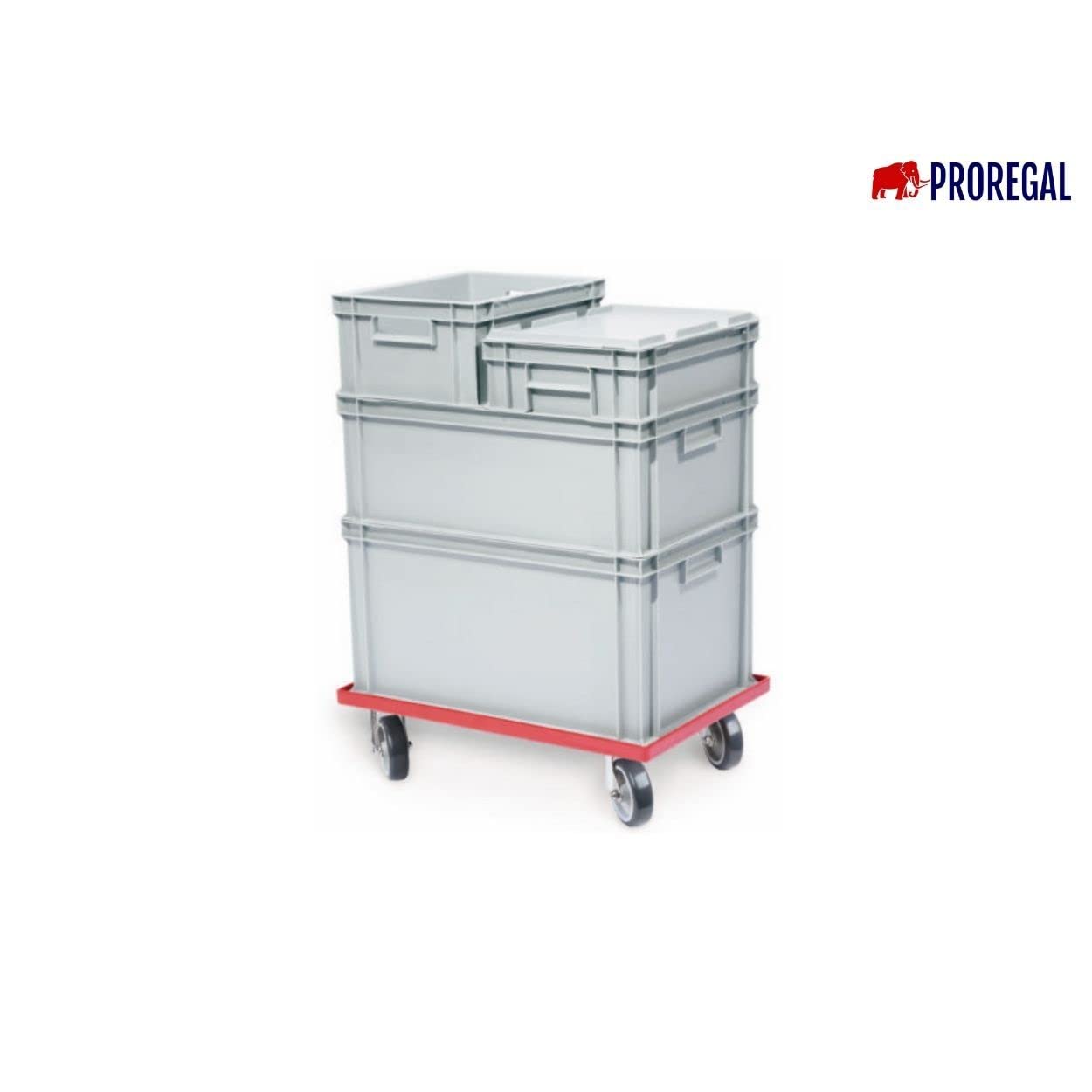 PROREGAL SuperSparSet 4x Eurobehälter 40x30x40cm 37 Liter Grau Transportbox Stapelbehälter