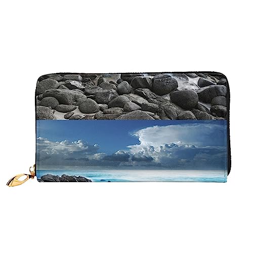Portefeuille en cuir PEIXEN avec fermeture éclair tout autour pour votre téléphone portable noir