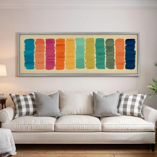 Tableau sur toile à rayures au format panoramique horizontal avec châssis en bois robuste - 2