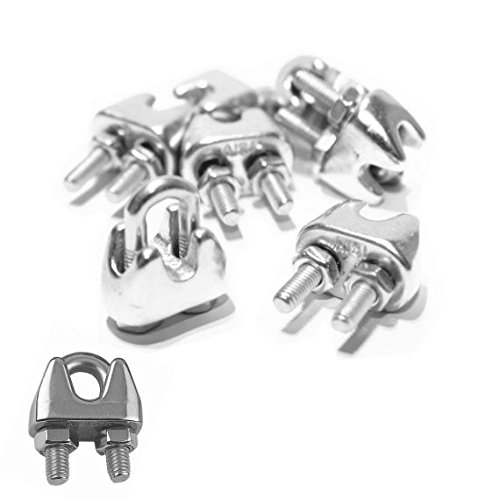 Preisvergleich Produktbild 5 Stück Drahtseilklemme Bügelklemme Edelstahl A4 Seilklemmen Drahtseil Klemme Seil Draht (Seil Ø 10 mm)