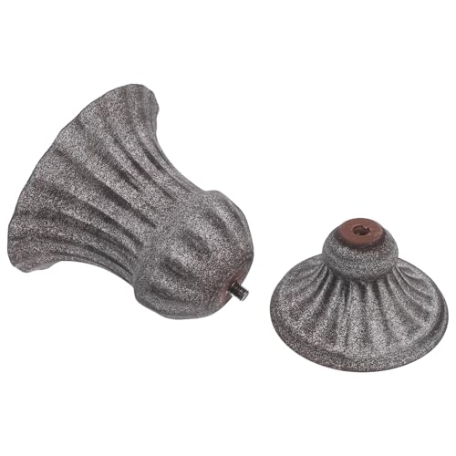 TOYANDONA Vaso da Cimitero in Metallo Vintage Grigio con Base Stabile Porta Fiori Commemorativo per Tomba Decorazione Elegante per Lapidi e Giardini per Fioriture Artificiali e Secche