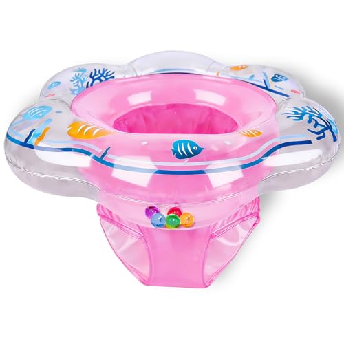 Baby Pool Float with Double Airbag Safety Seat for Toddler & Infant 6-12 Months, Inflatable Infant Pool Float for Swim Training, Bathtub Water Play